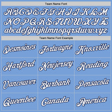 Load image into Gallery viewer, Custom Stitched Light Blue White-Navy Sports Pullover Sweatshirt Hoodie