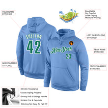 Load image into Gallery viewer, Custom Stitched Light Blue Kelly Green-White Sports Pullover Sweatshirt Hoodie