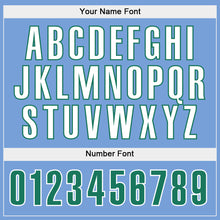 Load image into Gallery viewer, Custom Stitched Light Blue Kelly Green-White Sports Pullover Sweatshirt Hoodie