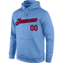 Load image into Gallery viewer, Custom Stitched Light Blue Red-Navy Sports Pullover Sweatshirt Hoodie