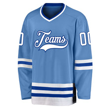 Load image into Gallery viewer, Custom Light Blue White-Royal Hockey Jersey