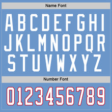 Load image into Gallery viewer, Custom Light Blue White-Red Hockey Jersey