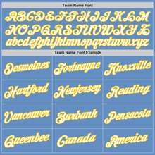 Load image into Gallery viewer, Custom Light Blue White-Gold Performance T-Shirt