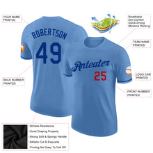 Load image into Gallery viewer, Custom Light Blue Royal-Red Performance T-Shirt