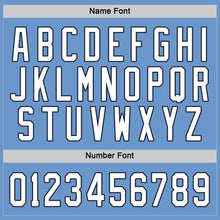 Load image into Gallery viewer, Custom Light Blue White-Navy Hockey Jersey