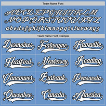 Load image into Gallery viewer, Custom Light Blue White-Black Hockey Jersey