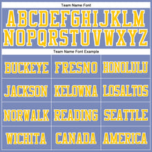 Load image into Gallery viewer, Custom Light Blue Gold-White Stitched Cuffed Knit Hat