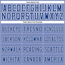 Load image into Gallery viewer, Custom Light Blue Royal-White Stitched Cuffed Knit Hat