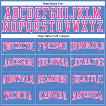 Load image into Gallery viewer, Custom Light Blue Pink-White Authentic Throwback Basketball Jersey