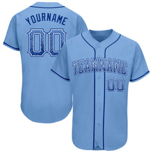 Load image into Gallery viewer, Custom Light Blue Royal-White Authentic Drift Fashion Baseball Jersey