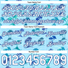 Load image into Gallery viewer, Custom Light Blue White-Royal 3D Pattern Design Palm Trees Authentic Basketball Shorts