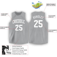 Load image into Gallery viewer, Custom Gray White Round Neck Basketball Jersey