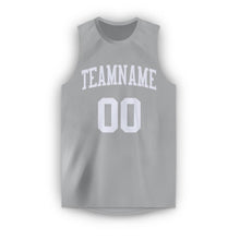 Load image into Gallery viewer, Custom Gray White Round Neck Basketball Jersey