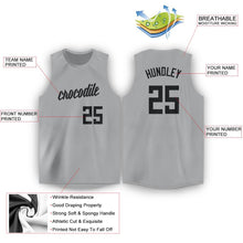 Load image into Gallery viewer, Custom Gray Black Round Neck Basketball Jersey