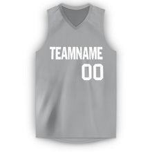 Load image into Gallery viewer, Custom Gray White V-Neck Basketball Jersey