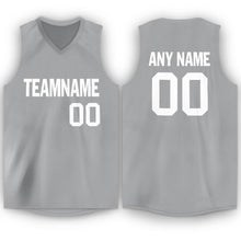 Load image into Gallery viewer, Custom Gray White V-Neck Basketball Jersey