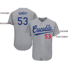 Load image into Gallery viewer, Custom Gray Royal-Red Baseball Jersey