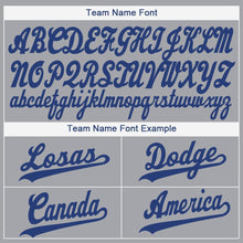 Load image into Gallery viewer, Custom Gray Royal-Red Baseball Jersey