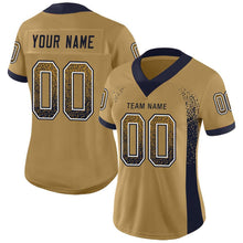 Load image into Gallery viewer, Custom Old Gold Navy-White Drift Fashion Football Jersey