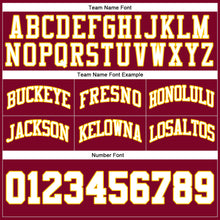 Load image into Gallery viewer, Custom Maroon White-Gold Authentic Throwback Basketball Shorts