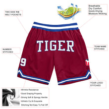 Load image into Gallery viewer, Custom Maroon White-Royal Authentic Throwback Basketball Shorts
