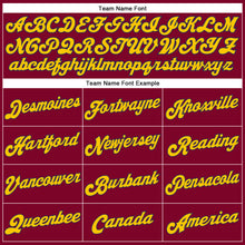 Load image into Gallery viewer, Custom Maroon White Pinstripe Navy-Gold Authentic Basketball Jersey