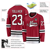 Load image into Gallery viewer, Custom Maroon White-Black Hockey Jersey