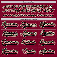 Load image into Gallery viewer, Custom Maroon Black-Cream Hockey Jersey