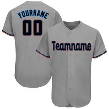 Load image into Gallery viewer, Custom Gray Black-Orange Baseball Jersey