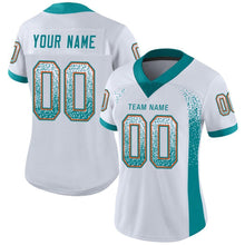 Load image into Gallery viewer, Custom White Aqua-Orange Drift Fashion Football Jersey