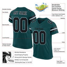 Load image into Gallery viewer, Custom Midnight Green Black-White Mesh Authentic Football Jersey