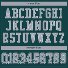 Load image into Gallery viewer, Custom Midnight Green Light Gray-White Mesh Authentic Football Jersey