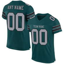 Load image into Gallery viewer, Custom Midnight Green Light Gray-Black Mesh Authentic Football Jersey