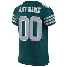 Load image into Gallery viewer, Custom Midnight Green Gray-White Mesh Authentic Football Jersey
