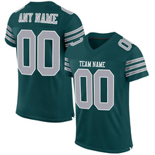 Load image into Gallery viewer, Custom Midnight Green Gray-White Mesh Authentic Football Jersey