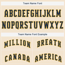 Load image into Gallery viewer, Custom Cream Navy-Gold Baseball Jersey