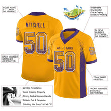 Load image into Gallery viewer, Custom Gold Purple-White Drift Fashion Football Jersey