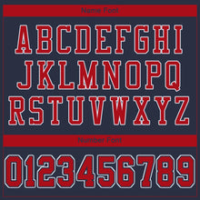 Load image into Gallery viewer, Custom Navy Red-White Mesh Authentic Football Jersey