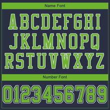 Load image into Gallery viewer, Custom Navy Neon Green-White Mesh Authentic Football Jersey