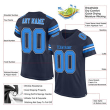 Load image into Gallery viewer, Custom Navy Powder Blue-White Mesh Authentic Football Jersey