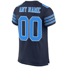 Load image into Gallery viewer, Custom Navy Powder Blue-White Mesh Authentic Football Jersey
