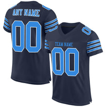 Load image into Gallery viewer, Custom Navy Powder Blue-White Mesh Authentic Football Jersey