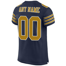 Load image into Gallery viewer, Custom Navy Old Gold-White Mesh Authentic Football Jersey