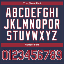 Load image into Gallery viewer, Custom Navy Red-White Authentic Baseball Jersey