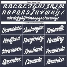 Load image into Gallery viewer, Custom Navy White Round Neck Suit Basketball Jersey