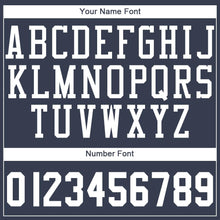 Load image into Gallery viewer, Custom Navy White Round Neck Suit Basketball Jersey