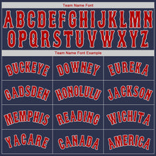 Load image into Gallery viewer, Custom Navy Red-White Authentic Baseball Jersey