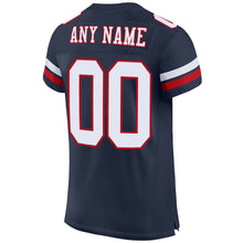 Load image into Gallery viewer, Custom Navy White-Red Mesh Authentic Football Jersey