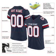 Load image into Gallery viewer, Custom Navy White-Red Mesh Authentic Football Jersey