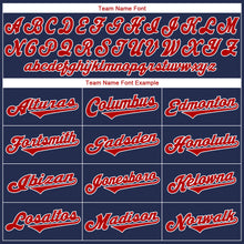 Load image into Gallery viewer, Custom Navy Red-White Authentic Throwback Rib-Knit Baseball Jersey Shirt